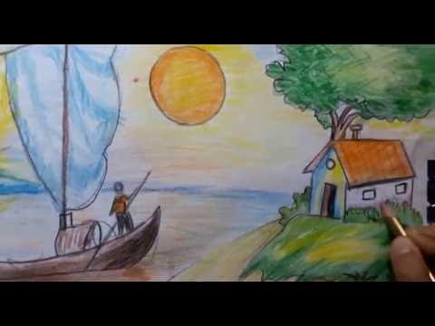 رسم منظر طبيعي سهل للاطفال - اجمل الرسومات الطبيعية السهلة للاطفال 1573 12