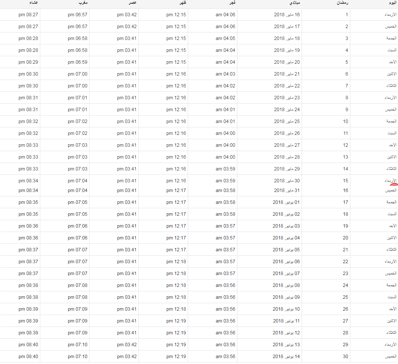 امساكية رمضان 2019 الامارات 5075