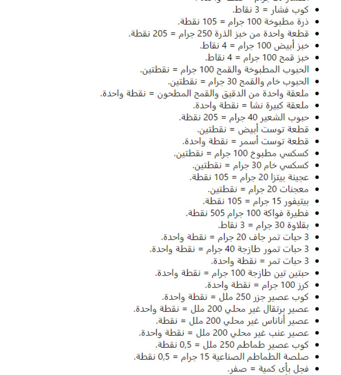 رجيم النقاط - ماهو رجيم النقاط 3737