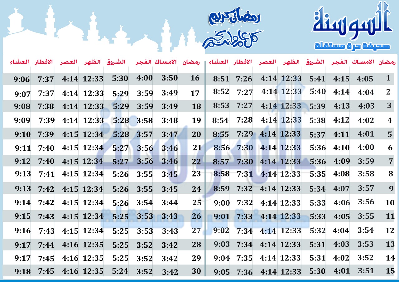 الامساك في رمضان- ويجب علينا الامساك قبل إذان الفجر في رمضان 2731 2